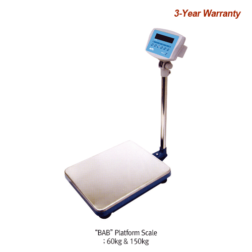 Bench Scale Balance, Max. 60kg, d=5g, 230V, Bab60