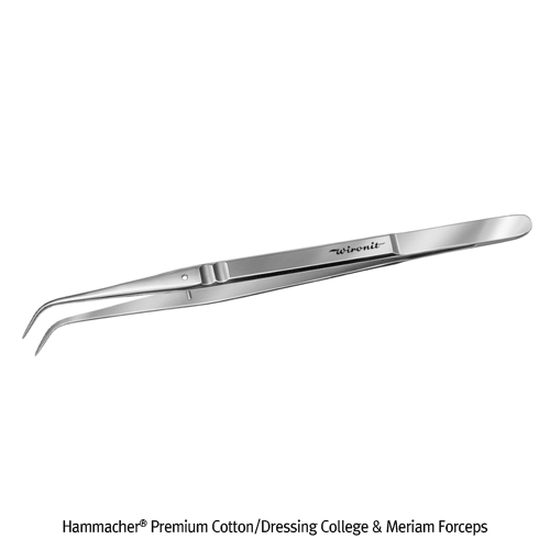 Cotton/Dressing Forceps, SS, College, Sharp/Smooth Tip, L150mm