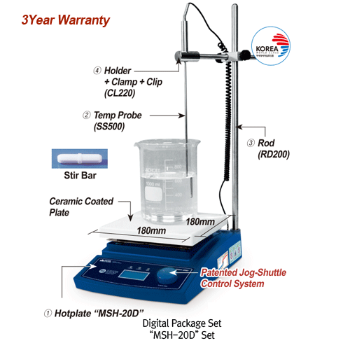 Hotplate Stirrer  Analog, 180X180 MSH-20A, 120V