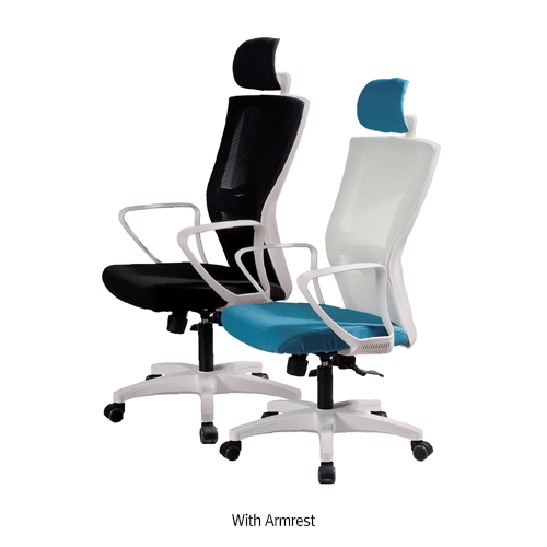 Desk Chair, Blue, w/ Armrest, 600×480×h1030~1110mm