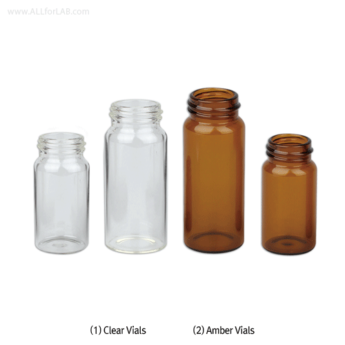 Vial, Clear, 16ml, Ø23 X h57mm, Screw 20-400