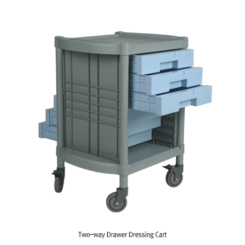Cart, ABS, 5 Drawers, 64×48×h85cm, Shelf Size(in) - 44×43cm, Drawer Size(in) - 39×43×8/17cm