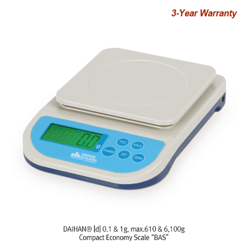 Standard-capacity Digital Lab Balance, Max. 610g, d=0.1g, Bas610