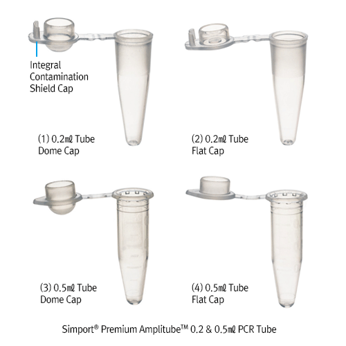 Tube pcr, 0.2, natural flat-cap