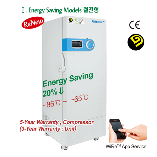 -86℃ ~ -65℃SMART Blood Bank & ULT Freezer, 400Lit., Solid-door, with Recorder