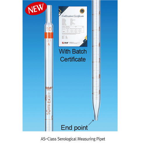 Pipet, Serological, AS-Class, 0.5 / 0.02㎖, accu. ±0.008㎖, Green