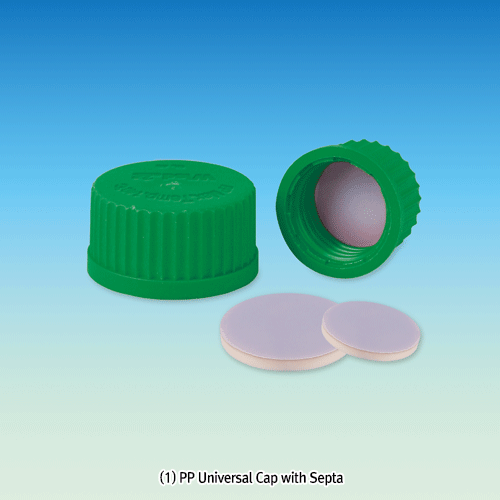 PP Uni-Cap, Green & PTFE/Butyl Septa Set, GL14, Φ20×h17 mm