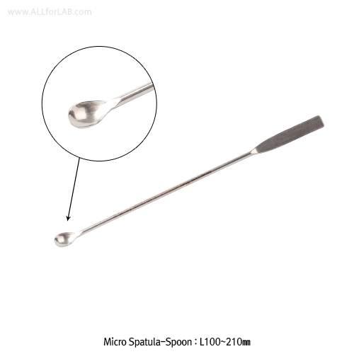 Micro Spatula-Spoon, SS, L210, Blade - 7×55, Spoon - 7×10㎜