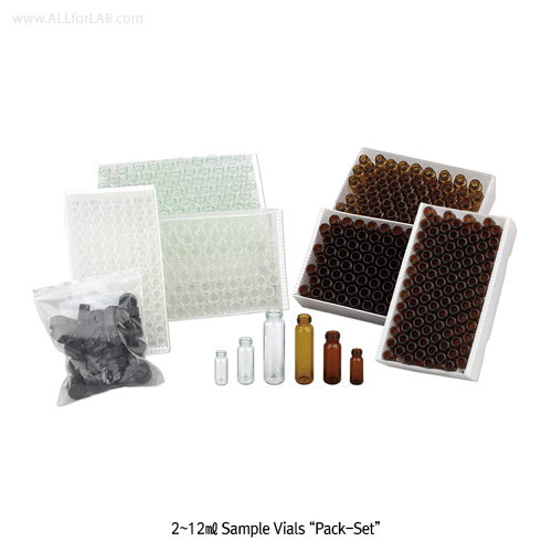 Vial, Amber, 10ml, Ø19 X h56mm, Screw 15-425, w/ Black Cap & Natural PTFE/Sil.Septa