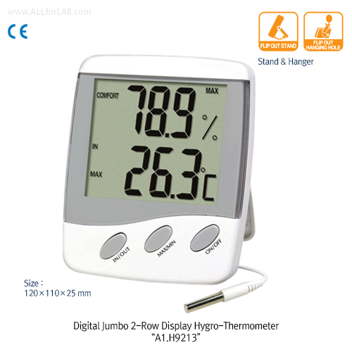 Thermo-Hygrometer in/out-door, Digital 2Row