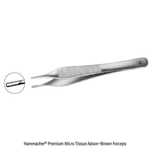 Micro Tissue Forceps, SS, Adson Brown, L120mm