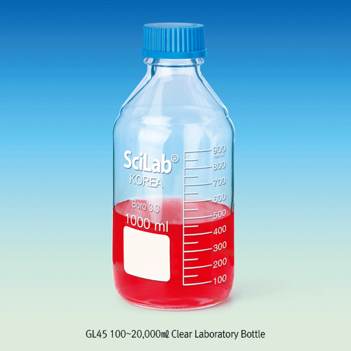 Lab Bottle, Clear, Boro 3.3, GL45, 1,000 / 200㎖ , Φ101×h225mm