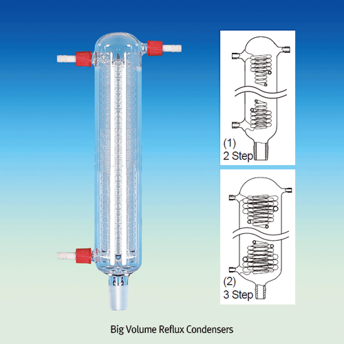 Glass Condenser, GL25, 45/40, Φ165 X L645mm for 100 Lit.