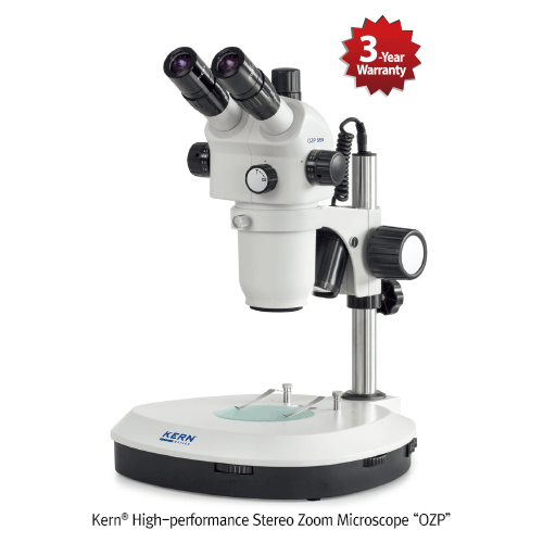 Microscope, Professinal, Stereo Zoom, HSWF 10x/Ø23mm, 0.6-5.5x, Trinocular, Pillar Style