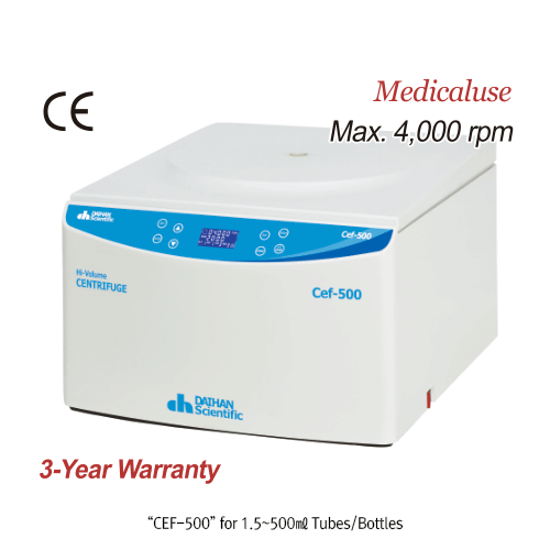 Centrifuge, Functional Swing-out, 1.5~500ml, 4,000rpm, without Rotor, Cef-500